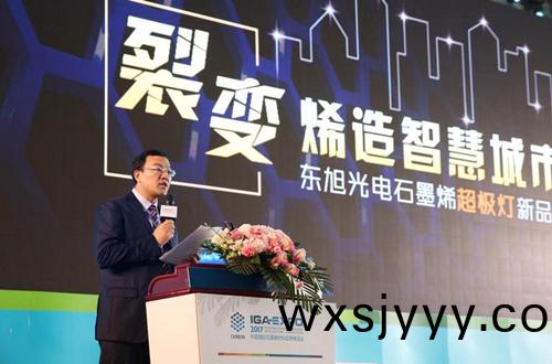 全毬石墨烯創新大會(hui)東(dong)旭光電點亮“超極燈”